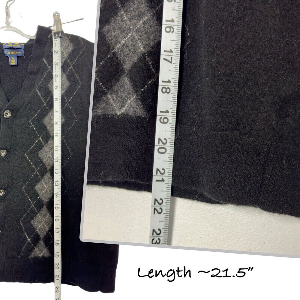 Vintage Merino Argyle Button Front Sweater Vest Mens XL Y2k Preppy Academia - Picture 5 of 10